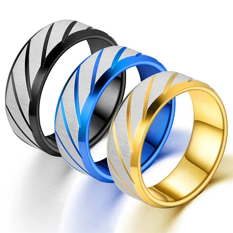 European and American fashion trend titanium steel ring, health care carbon fiber creative ring