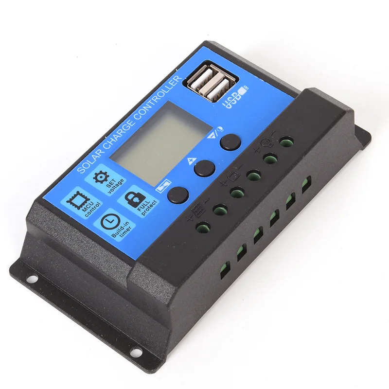 12V 24V 10A 20A 30A 40A 50A 60A PWM Auto Solar Charge Controller smart panel regulator solar controller with Dual USB 5V port