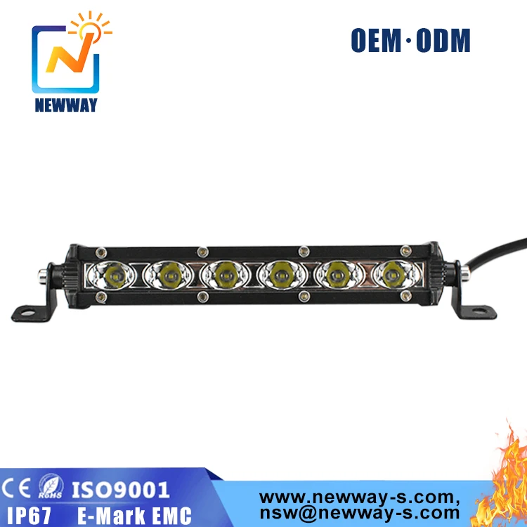 
New 6D Beam Single Row Super Slim 18W Led Light Bar 