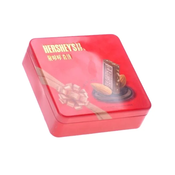 Factory price square shape metal chocolate baklava tin box packaging wholesale