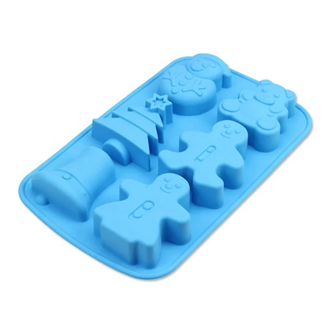 2022 Christmas tree bell bear snow man design silicone cake chocolate molds for baking