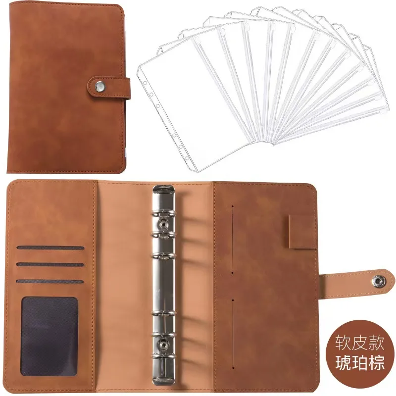 A6 PU Leather Budget Notebook Cash Envelopes System Set with Binder Pockets for Money Budget Saving Bill Organizer Party Gift