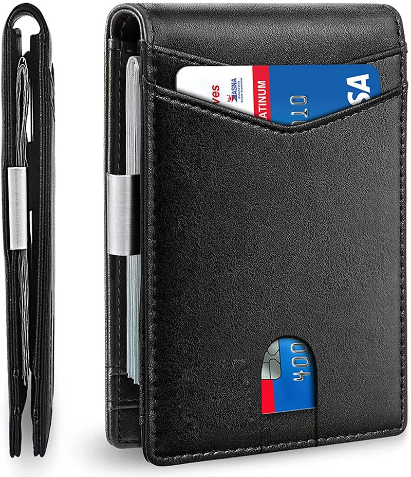 Вместительный бумажник Eime, может вмещать до 15 карт, ультратонкий двухслойный защитный RFID-бумажник с окошком для документов