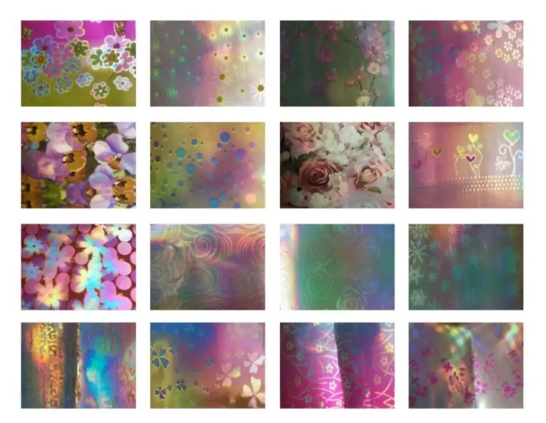 
hot sale pink flower stickers transfer nail art stickers 