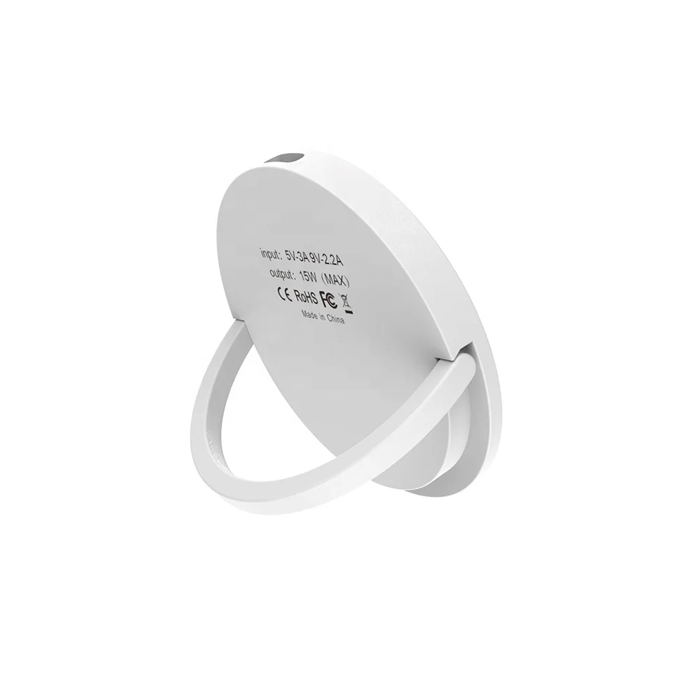2 in 1 Portable Magnetic Fast Wireless Charger with Adjustable Ring Holder For Iphone 13/12 Series Mobile Phone Charging