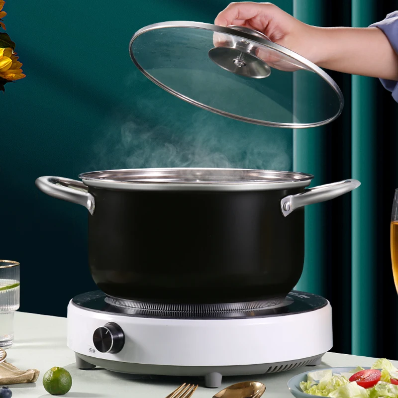 Happycooking black cooking cookware sets hign quality stainless steel jogos de panelas antiaderente cooking utensils sets