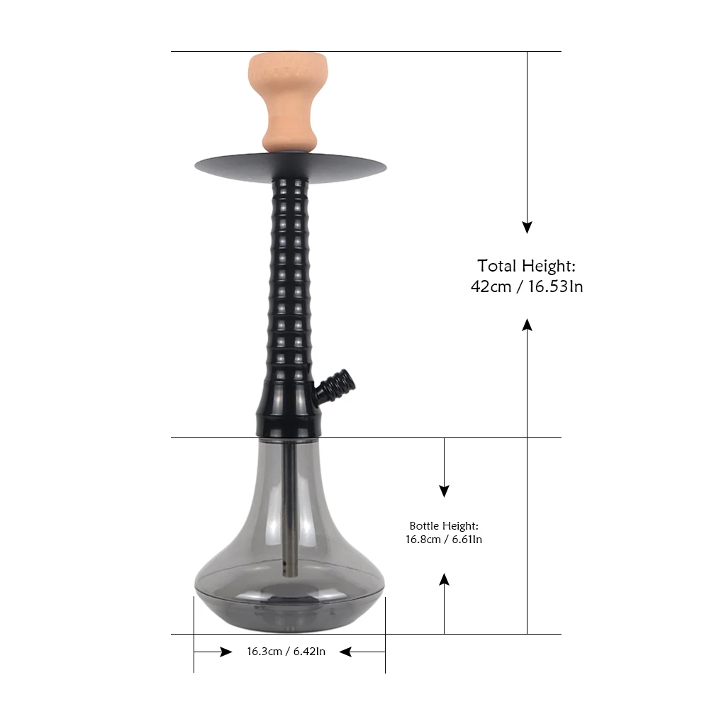 Yiqian 2021 New Arrival wholesale 3 Colors Shisha Hookah Set Glass Plastic  Shisha  Hookah