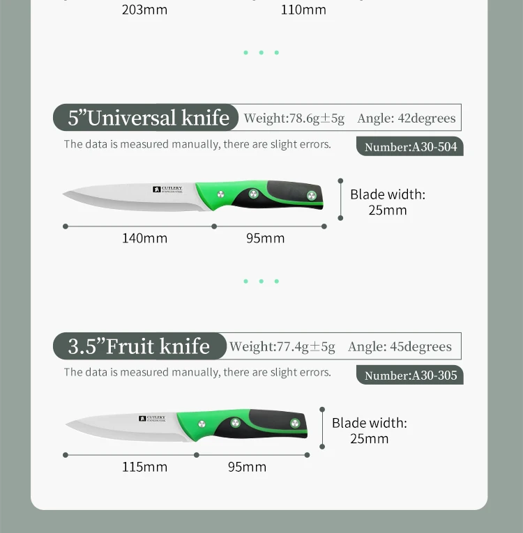 High quality kitchen cutlery 5pcs chef knife set stainless steel slicing knife cooking kitchen knivers