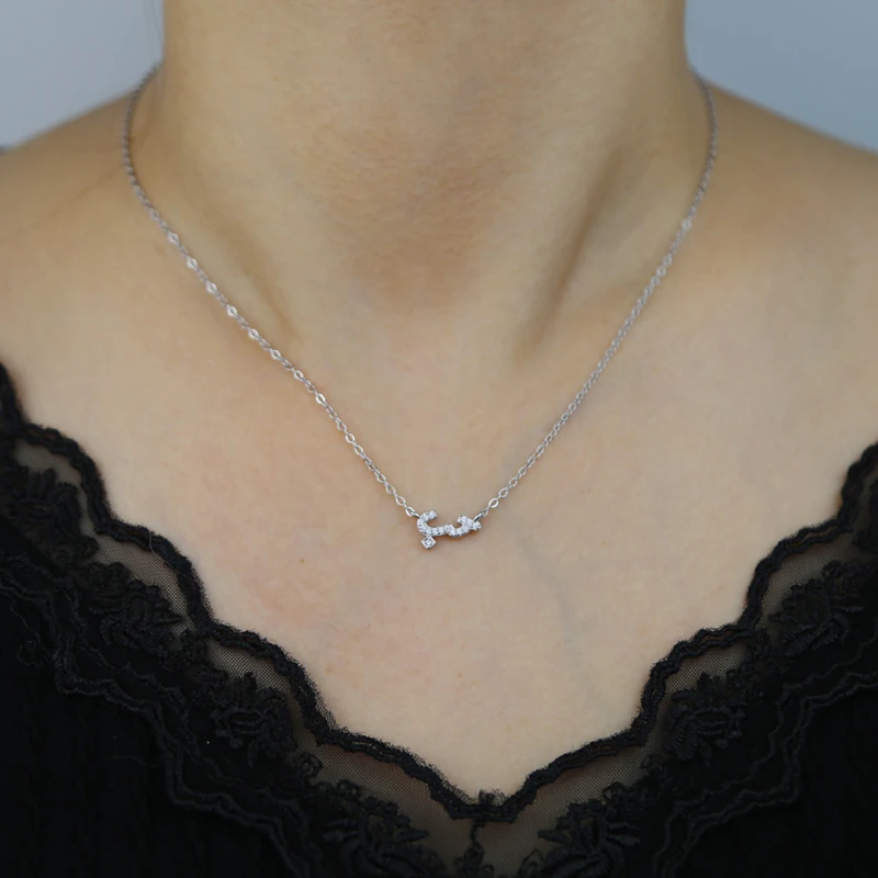 Arabic Love Letter Necklace 925 Sterling Silver Minimal Delicate Fine Silver Jewelry