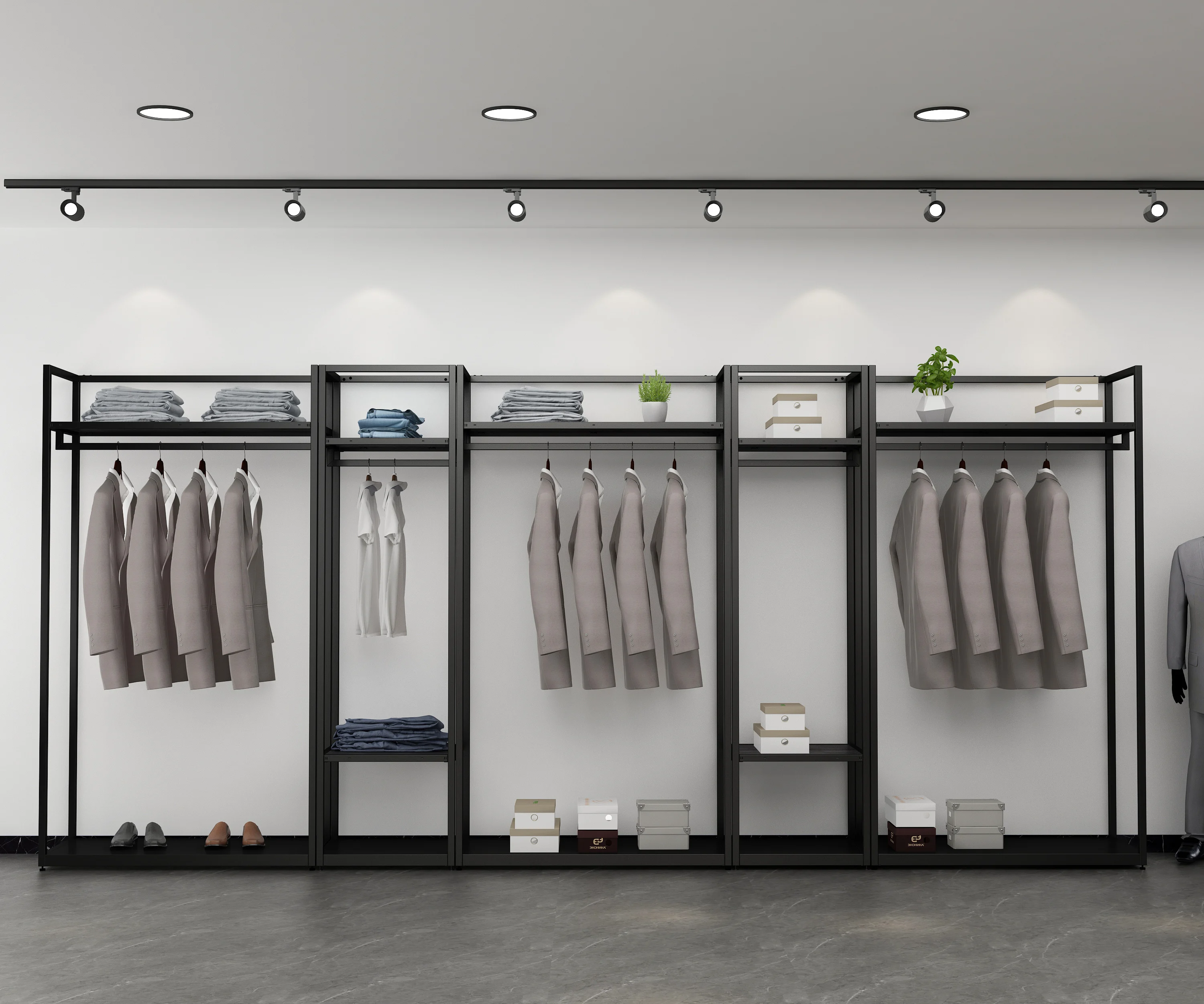 Trendy Fashion Retail Boutique Shop Furniture Custom Clothes Display Racks for Clothing Store Design