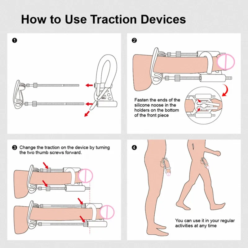 Enlargement Stretch Clamp Extender Stretching Exerciser Traction Device for Men Dick Growth Portable Sport 5