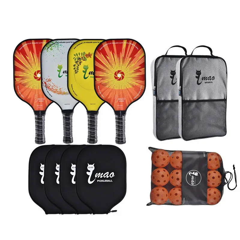 Pickleball Paddle Gen 3 Pickleball Paddle And Ball Set Fiberglass Fiber Pickleball Paddle Includes Four Rackets With 12 Balls