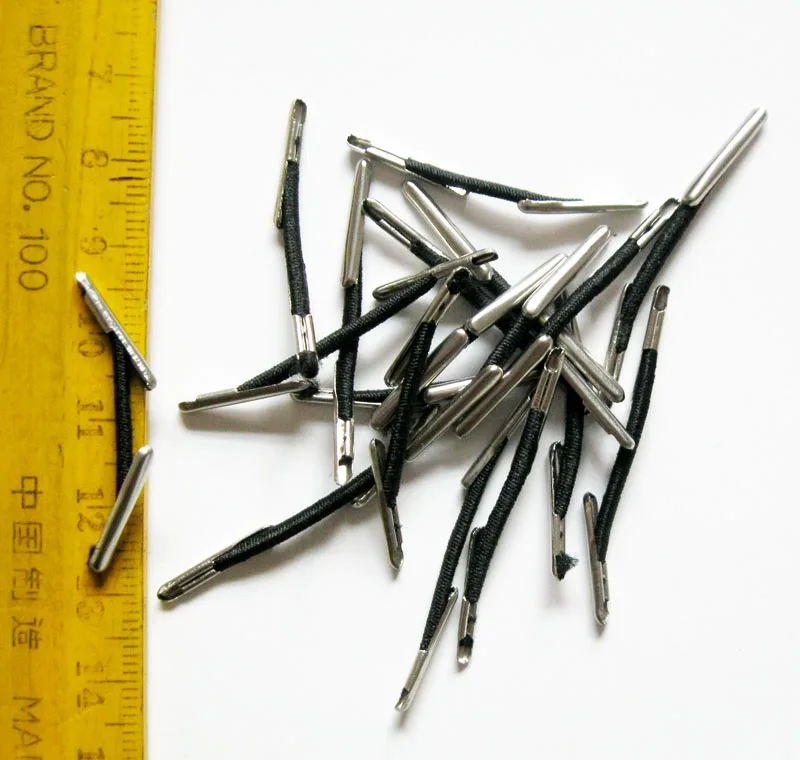 rope locator white black elastic band string fasteners with metallic ends for jewelry gift tools fixed
