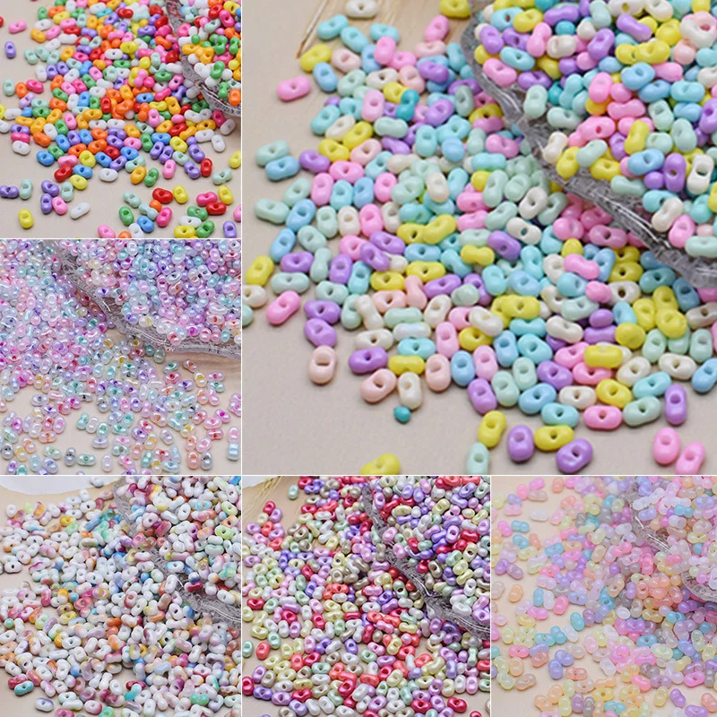 Handmade 3x6mm Color Seed Beads Loose Spacer Peanut Glass for DIY Jewelry Making Mix Color Bracelets Necklaces Lampwork Material