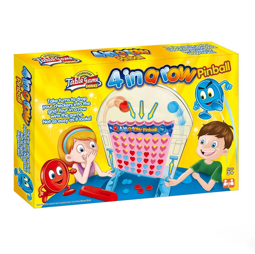 Classic Children Board Games Plastic Pinball Set Connect 4 In A Row Table Game Educational Toys For Kids