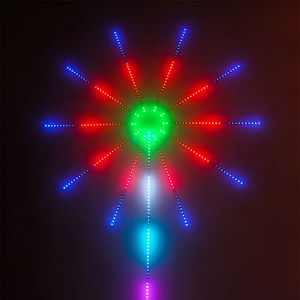 Digital IC Controlled RGB USB 5V WS2812B LED Strip Lightwave Fireworks Sound Control LED Christmas Fireworks Marquees Lights