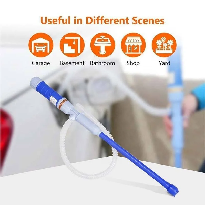 Electric Automatic Fuel Fluid Water Pump Siphon Battery Powered Gas Bathroom Pond Manual