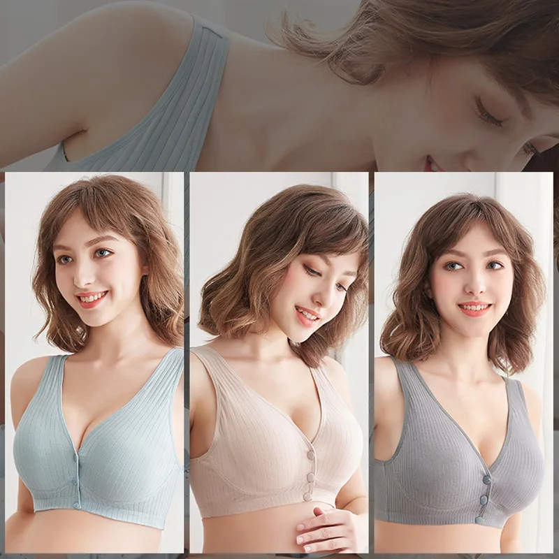 Front Open Button Breastfeeding Underwear Postpartum Free Hand Breast Pump For Pregnant Breastfeeding Bra
