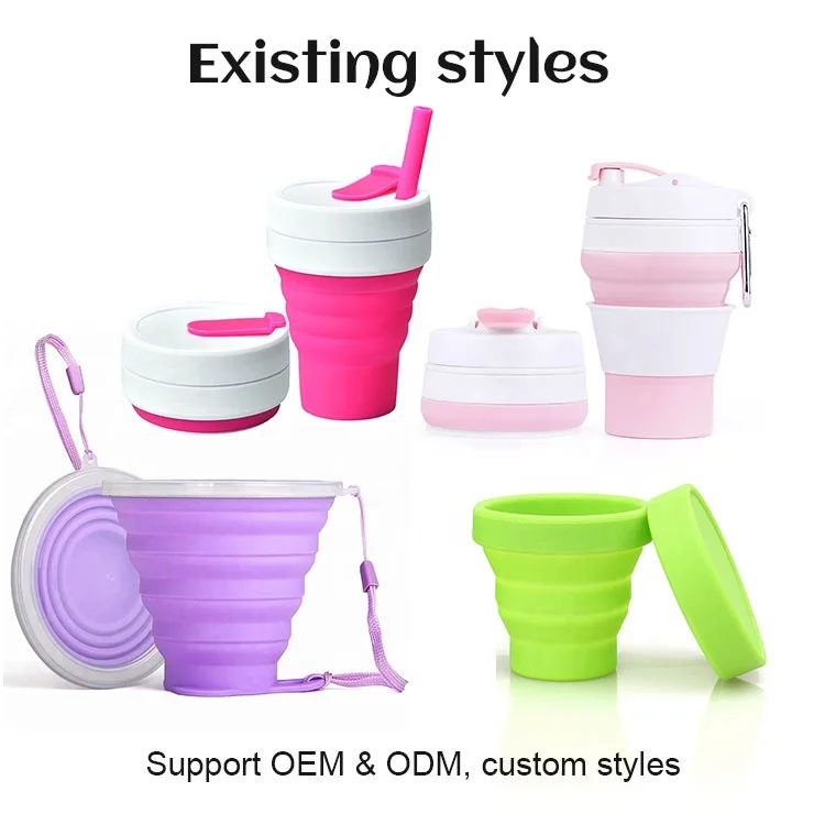 OEM & ODM Складная кофейная чашка многоразового использования для Go очень большая дорожная чашка деним, 13,5*10 см с соломинкой