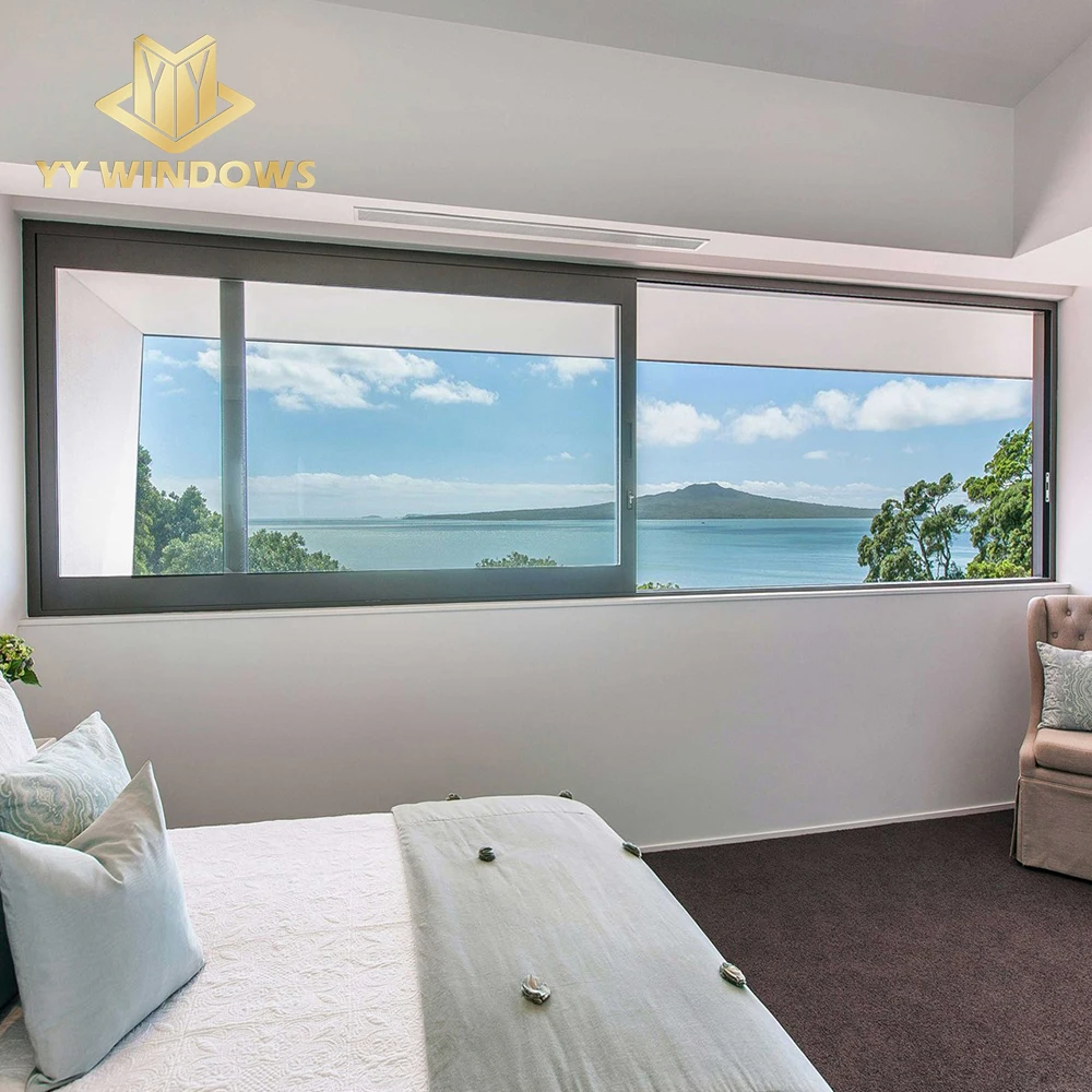 NFRC American standard big size energy saving aluminum glass sliding window for house