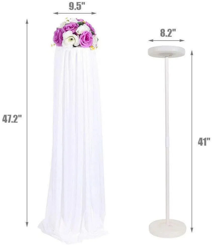 Silk Pillar Column Stand Set 5Pcs Artificial Flower Column Display Wedding Centerpiece Plastic Road Lead Flower Stand