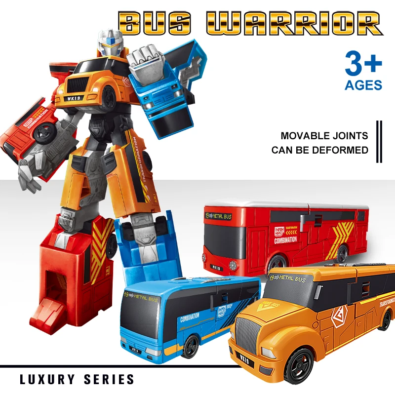 Transforming Bus to Robot Toys High Quality Transformed Toys Plastic Transforming Toys Bus Car