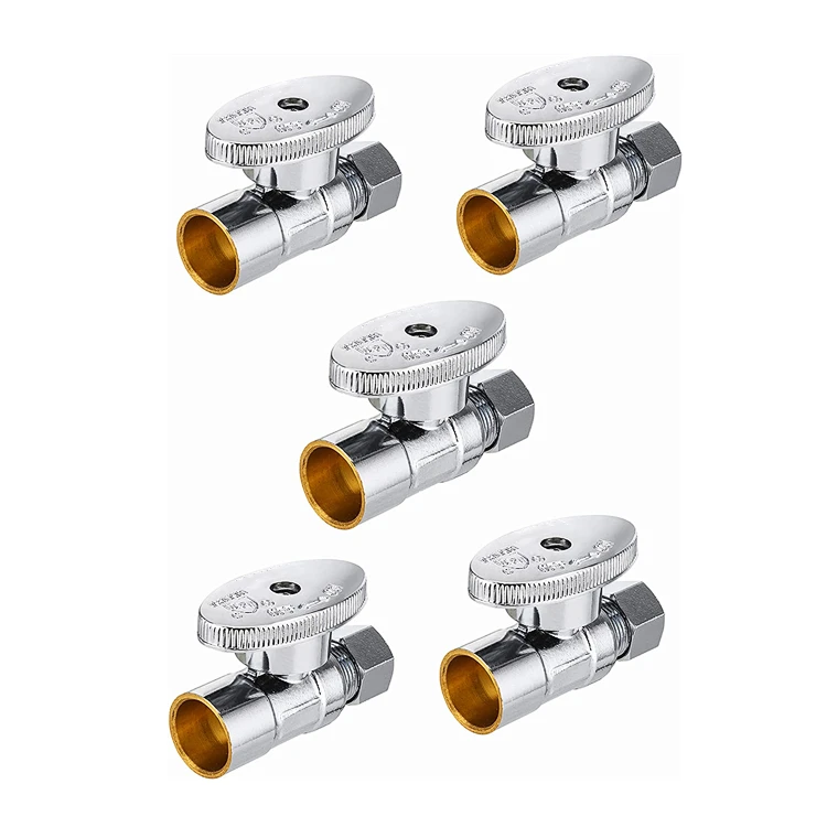 AVONFLOW  Brass Durable Supply Stop Valve For Bathroom Chrome Angle Valve Toilet Stop Valve