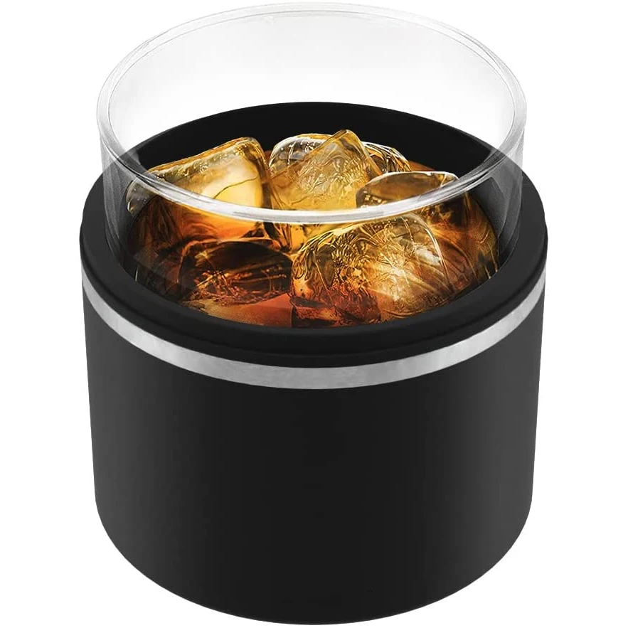 Insulated Stainless Steel Sleeve  Whiskey Glass