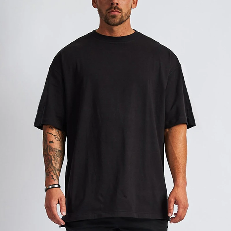 Custom Boxy T shirt Mens Blank Cotton Tshirt Oversized Drop Shoulder Design T-shirt Custom Quality Printing T shirts