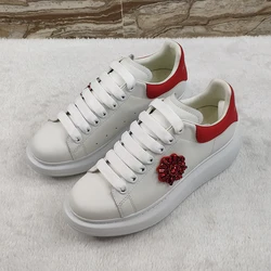 MOQ 1Pair high quality New designers genuine Leather sport shoes women casual
