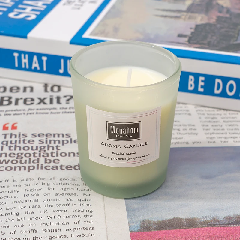 Custom Private Label Wedding Gift Handmade Luxury Glass Jar 100% natural soy wax Aromatherapy Candle For Home Decoration