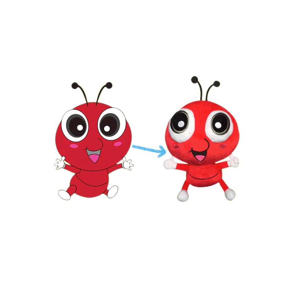 OEM customized-made stuffed plush toy ants in red color manufacturer custom plushie soft plush custom anime doll toys