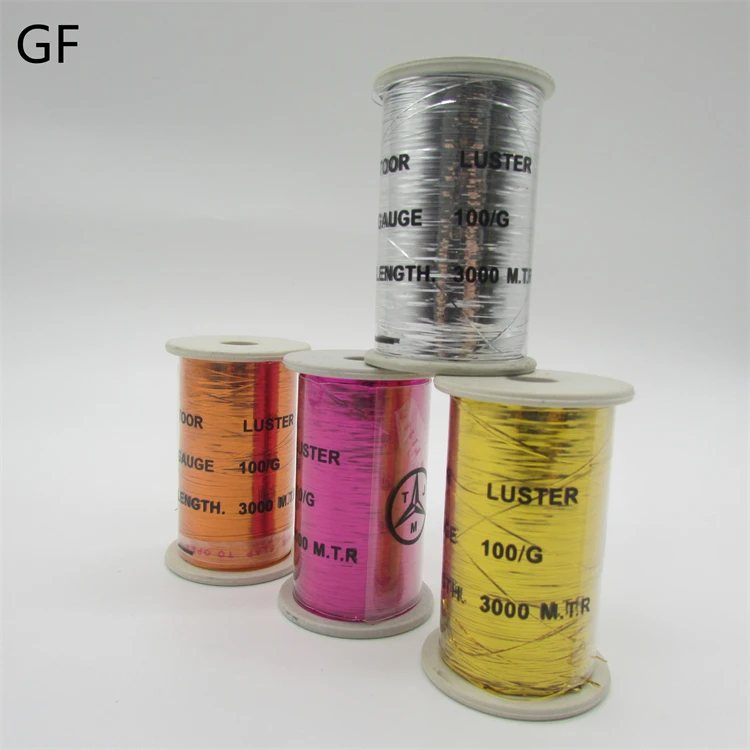 Good Quality Colorful  M Type 100% Polyester Metallic Yarn 100g per spool Sewing Thread For Garment Accessories
