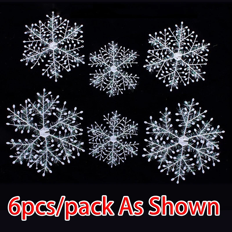 (6pcs) Christmas Artificial Snowflake Tree Decor Christmas decorations for Home Decoration