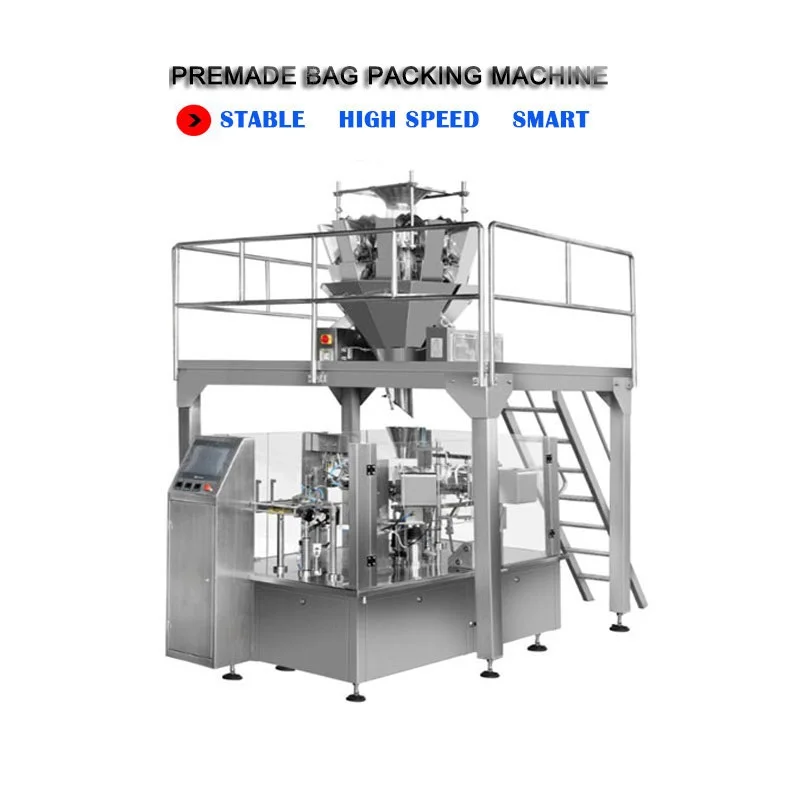 MEGA High Quality Automatic Rotary Pouch Ice Cube Sausage Frozen Meat Balls Filling Sealing Packaging Machine