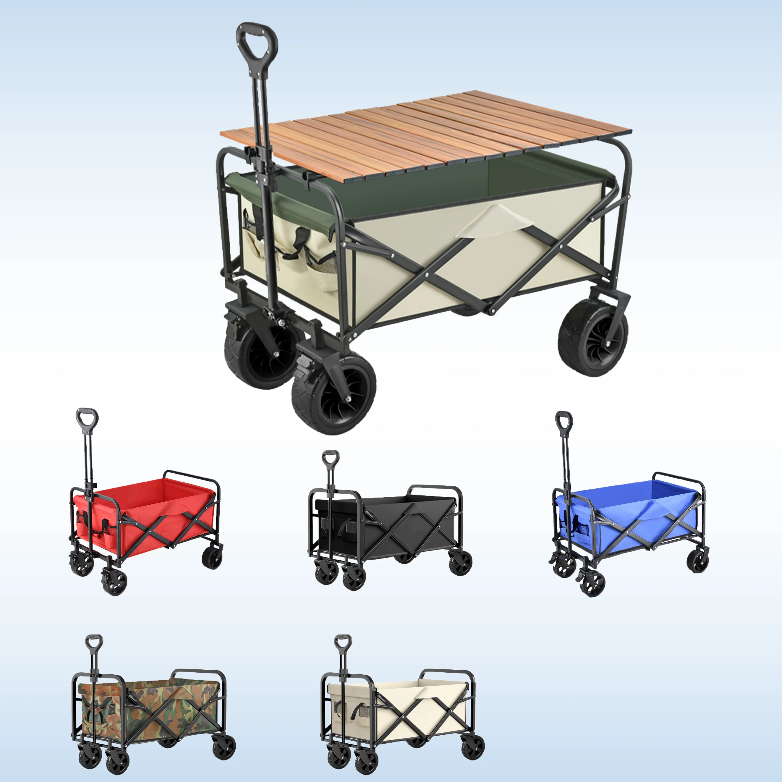 Wholesale Outdoor Garden Beach Trolley fishing folding Camping Cart Wagon Portable Shopping tour hand luggage Cart Trolleys