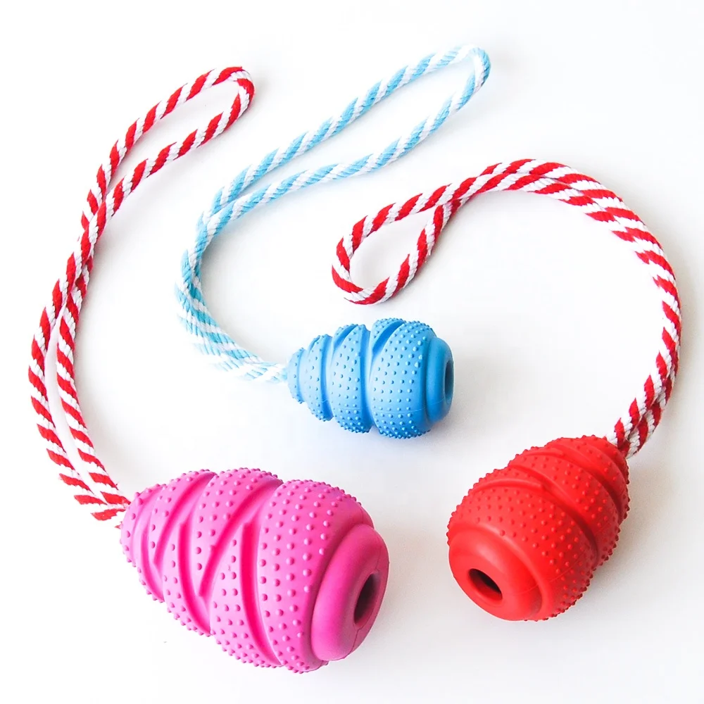 Teeth Cleaning Puppy Chewing Toys Pet Dog Food Leaking Ball Soft Rubber Ball Food Treat Feeder For Dog