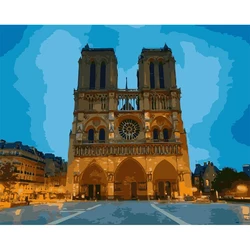 Romantic European architecture Notre Dame DE Paris 40x50cm diy oil building paints painting by numbers
