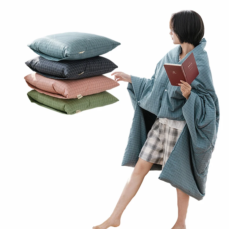 New Design To Be Blanket And Quilt 100% Cotton Multi-role Can Be Launched Wearable Throw Pillow