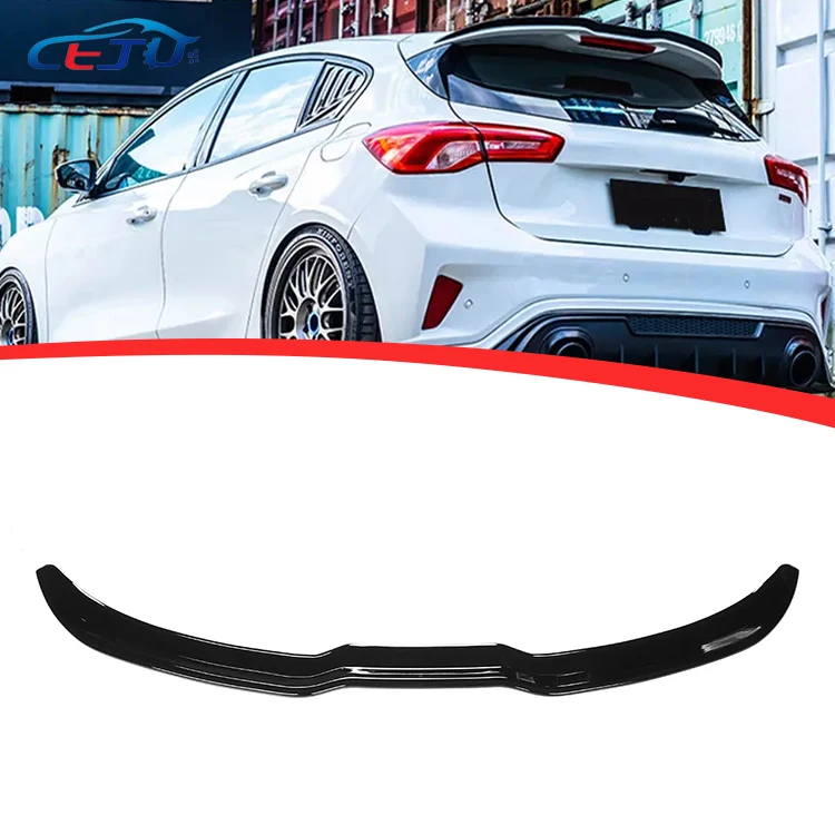 Rear Trunk Spoiler Rear Roof Lip Wing Spoiler Decoration Glossy Black For Ford Focus MK4 ST-LINE 2019-2021