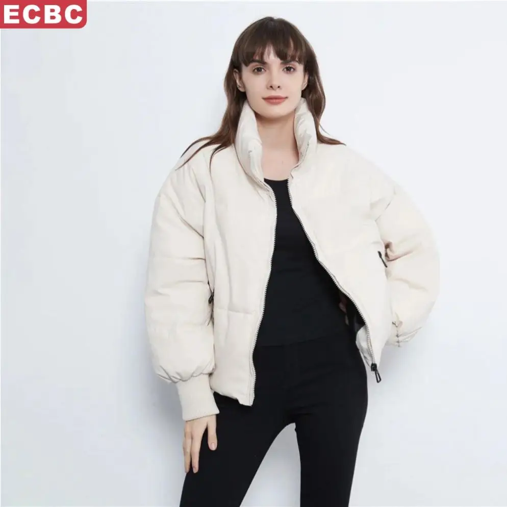 Autumn Winter New Products Street Fashion Casual All-Match Quilt Down Jacket Loose Bread Coat Cotton Zipper Puff Jacket Woman