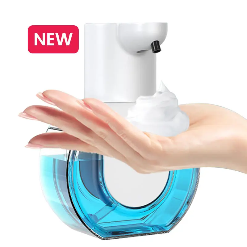 Modern Rechargeable Bathroom Abs Touchless Hand Liquid Foaming Dispenser Automatic Soap Dispenser Automatic Set With Tray