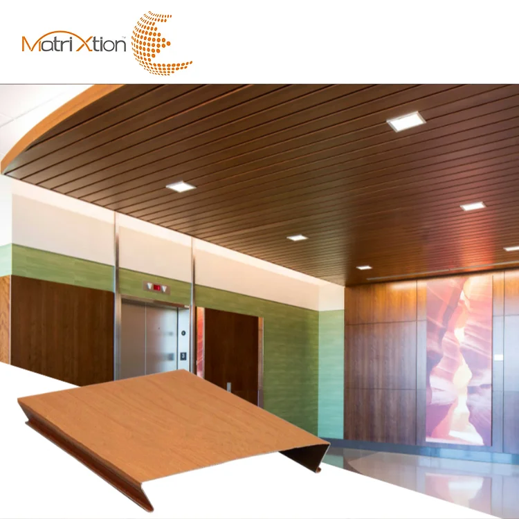 Matrixtion Sound System False Decoration Designs Modern S-plank Aluminum Strip Ceiling