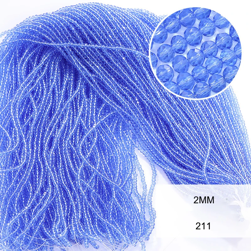 Xichuan 2mm 24 Colors Glass Beads With Holes Round Crystal Loose Faceted Rondelle Glass Crystal Beads