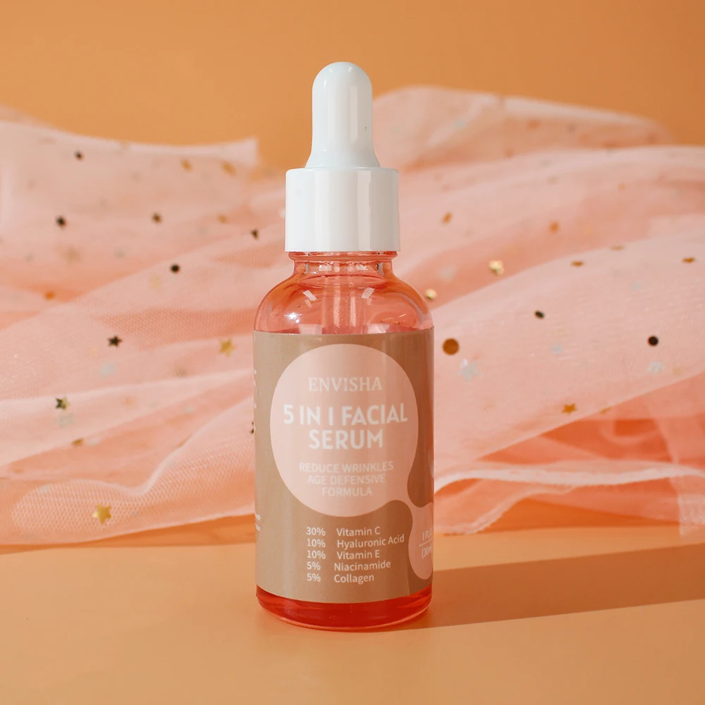 New Korean Anti Aging Hyaluronic Acid Niacinamide Vitamin C E Skin Care Face Serum Facial Whitening 5 in 1