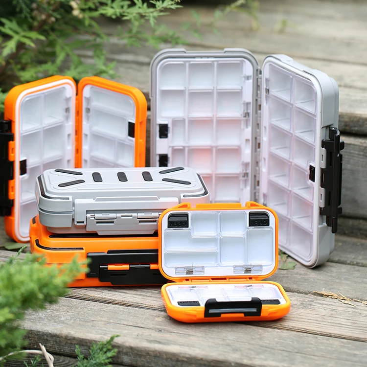 Waterproof 12-30 Compartments Double Side Bait Tackle Box Fishing Lure Plastic