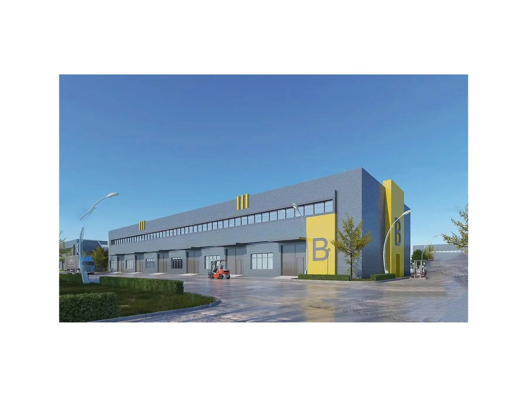 Prefabricated Steel Structure Warehouse And Multi-storey Modular Prefab Office/Hotel Buildings/ Car Showroom