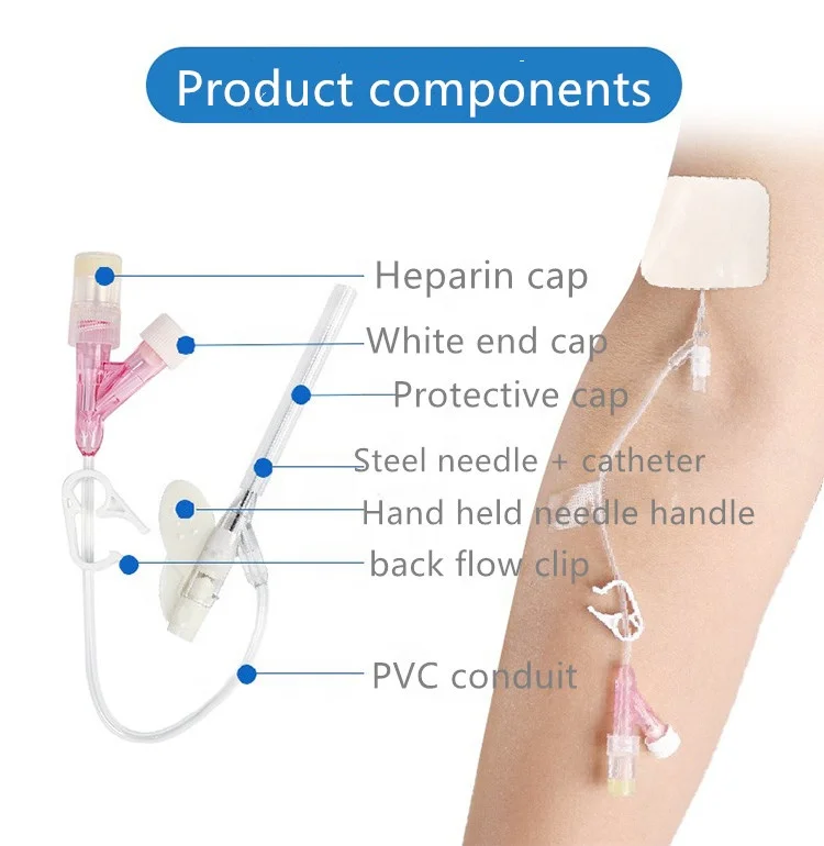Disposable IV Cannula Intravenous Injection Catheter Closed Needle Straight Model Ce Medical Accessories EOS Clinic 3 Years