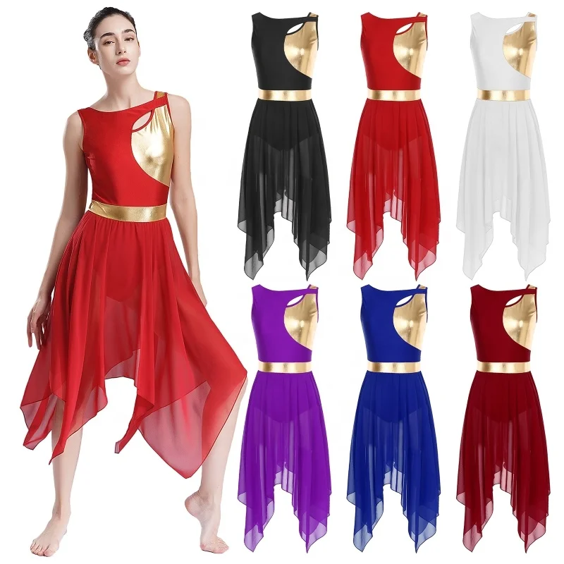 Custom Wholesale Sublimation Dancewear Manufacturer Performance Stage Dance Costume Wear Ballroom Lyrical Dance Dress