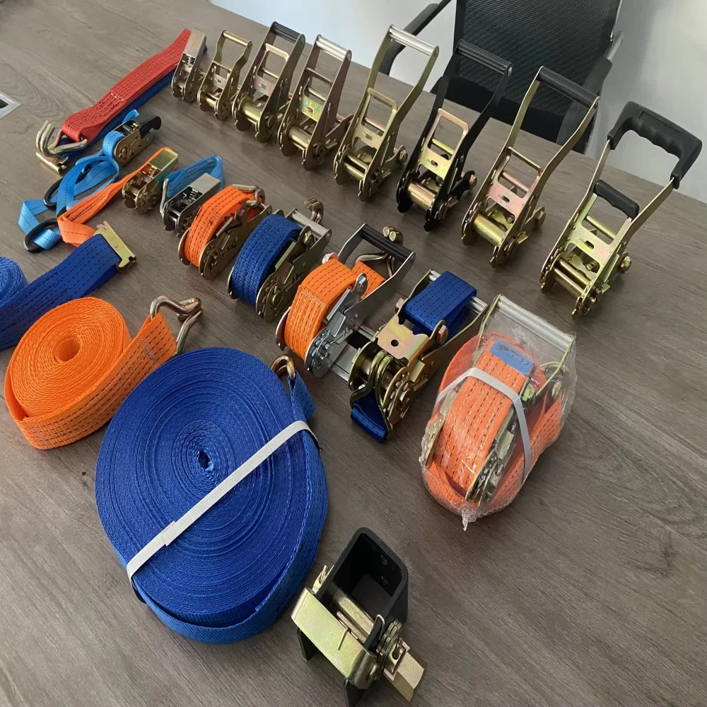 Factory Customizable 2INCH 3TONs Ratchet Tie Downs 10M J-Hook Cargo Lashing Belt Tie Straps Direct from China Manufacturer